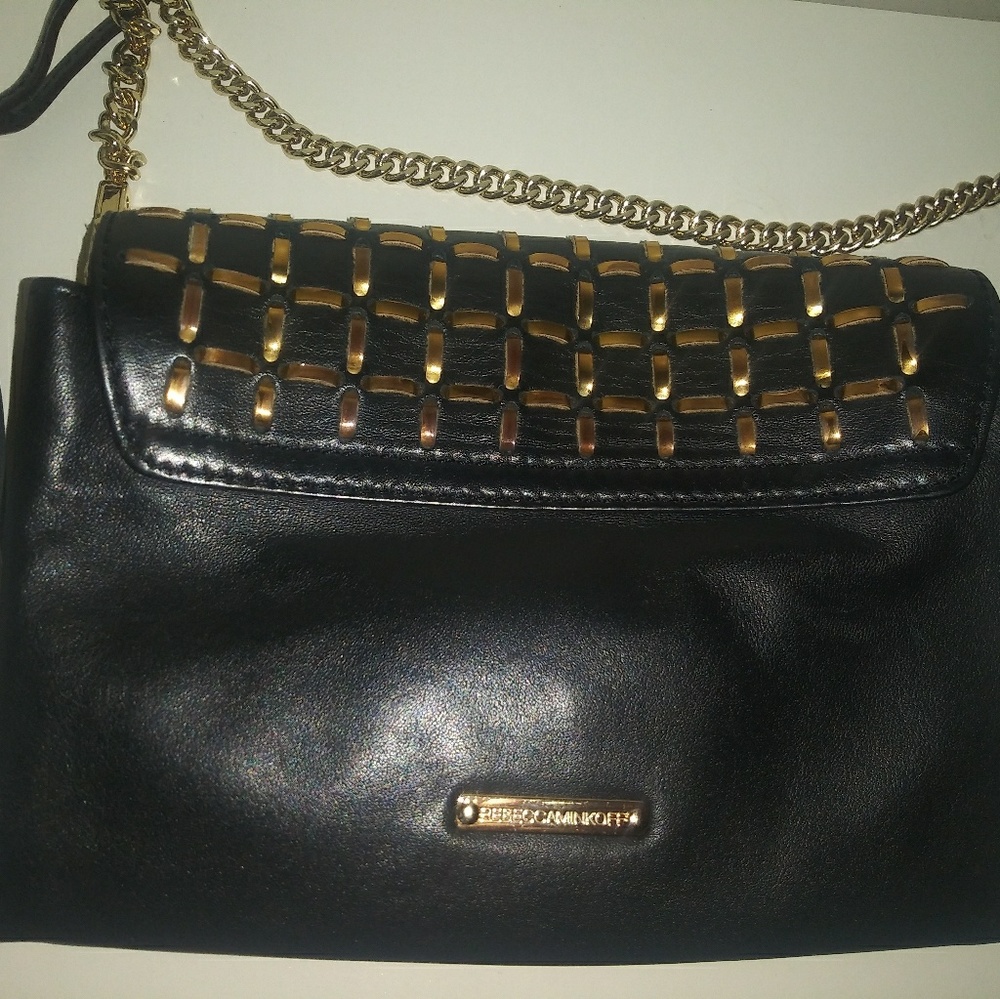 Rebecca Minkoff crossbody leather tassel gold